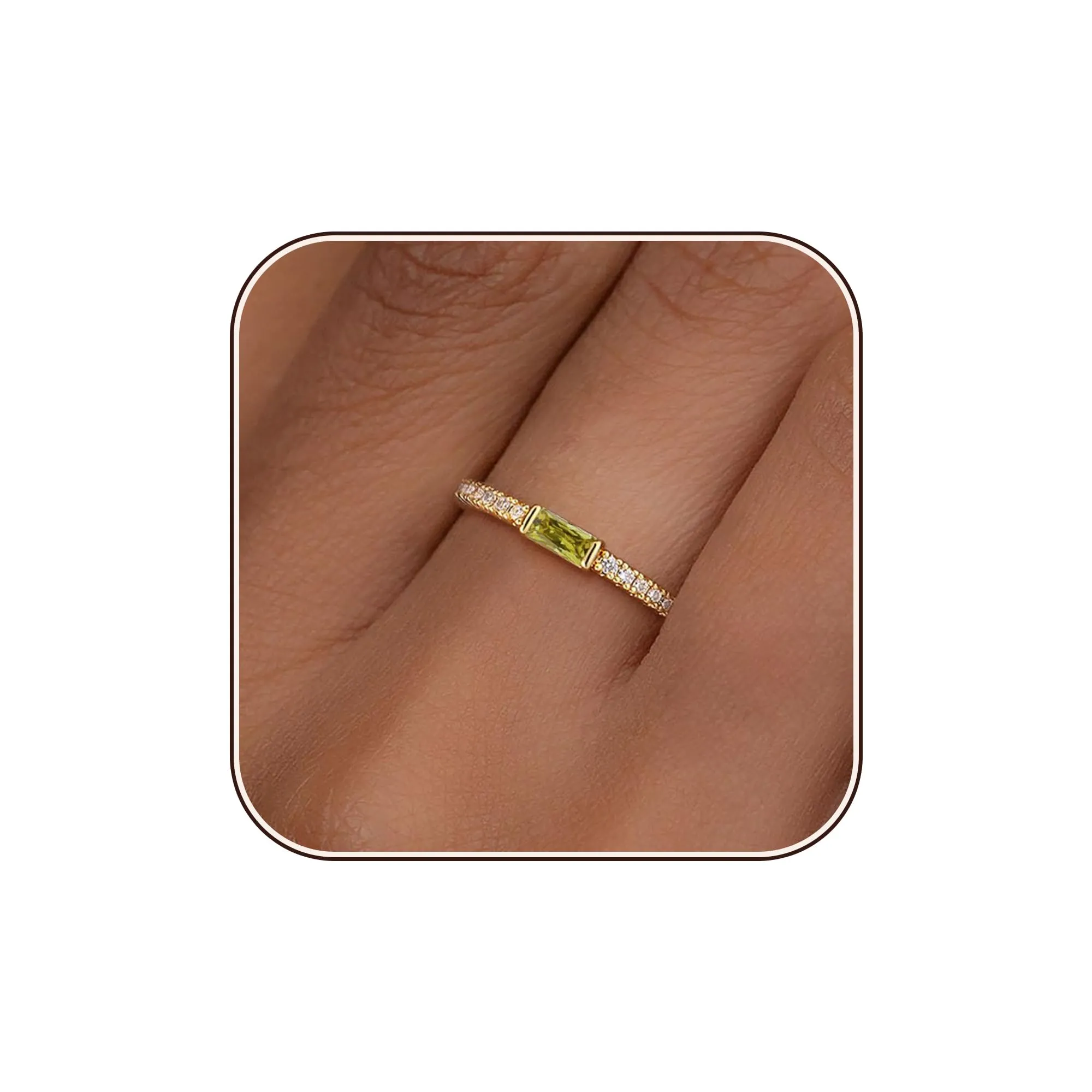 ZOERAY Anelli Donna con Pierre D'anniversaire Anello Oro Donna 18k con Moissanite Acquamarina Ametista Fedine Fidanzamento Fedi Nuziali Anello con Pietra Verde Mignolo Pollice Regalo Compleanno - immagine 1