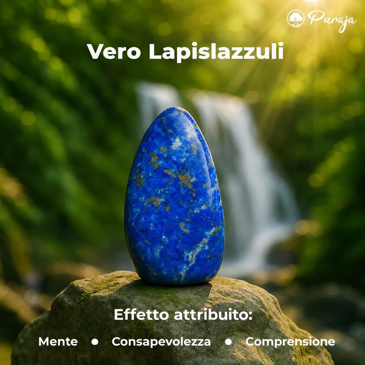 PURAJA Anello con pietra preziosa Lapislazzuli Naturale | Anello elastico antistress | Con perline da 3 mm realizzate con minerali di alta qualità - immagine 7