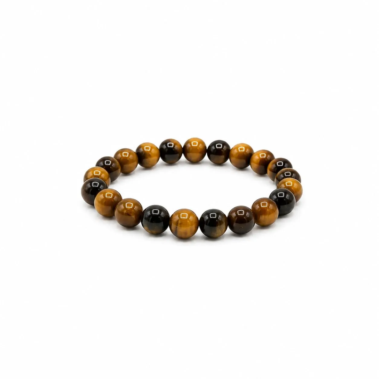 PURAJA Anello con pietra preziosa pietra naturale autentica: Occhio di tigre | Anello elastico antistress | Con perline da 3 mm realizzate con minerali di alta qualità - immagine 1