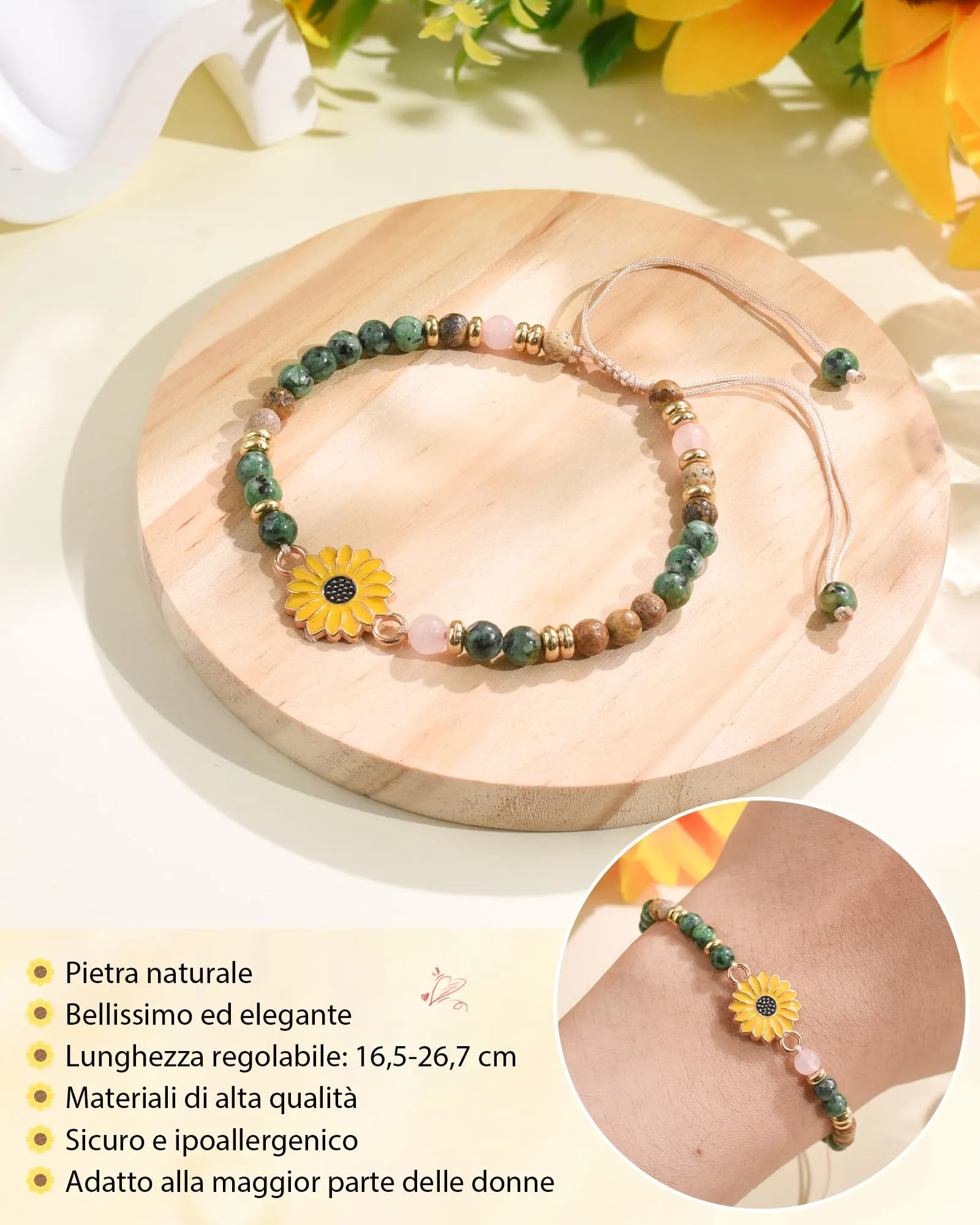 CheersLife Bracciale Donna Bracciale Pietre Naturali Donna - immagine 5