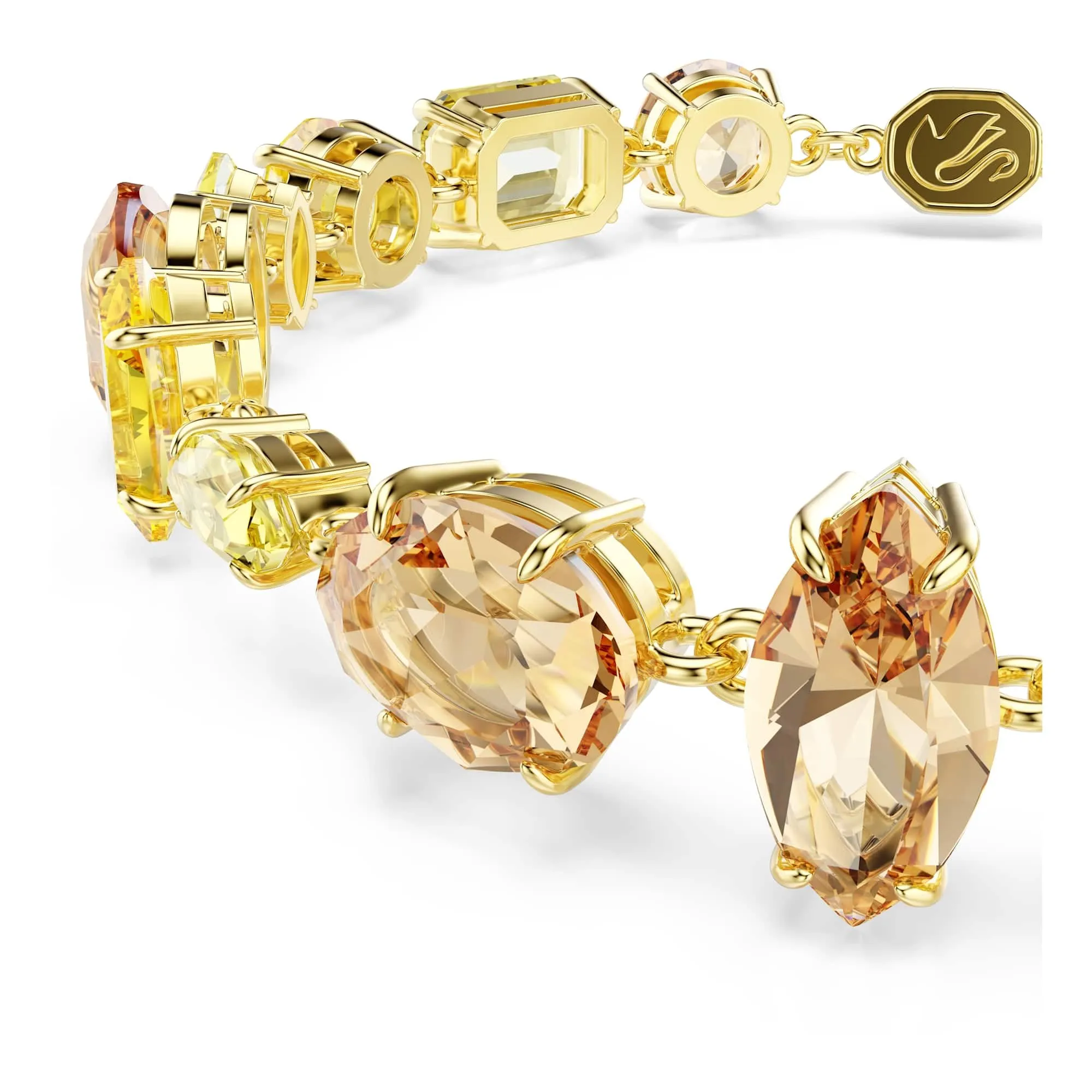 Swarovski Braccialetto Gema, Taglio misto, Giallo, Finitura oro 18K - immagine 2