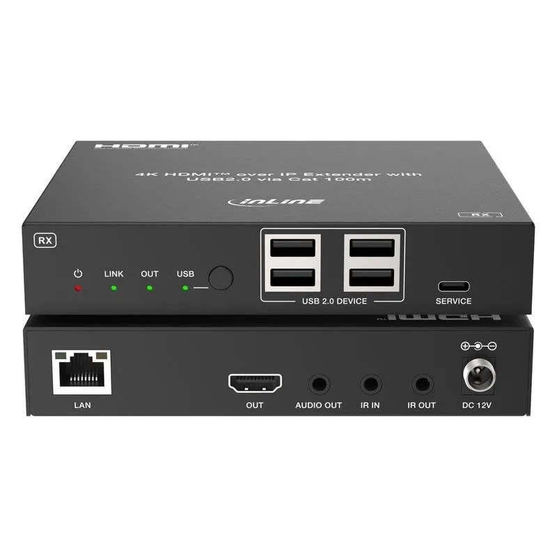 Extender KVM Aten InLine 57886G HDMI 4K USB RJ45 Nero - immagine 1