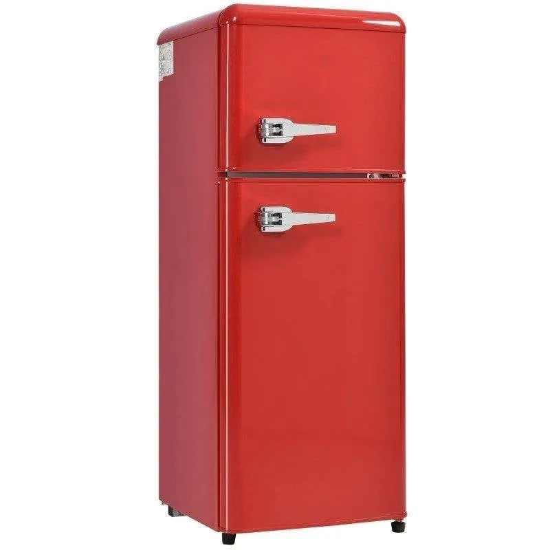 Frigorifero Due Porte Welltin Retro Defrost 105,5cm 92L D Rosso - immagine 1