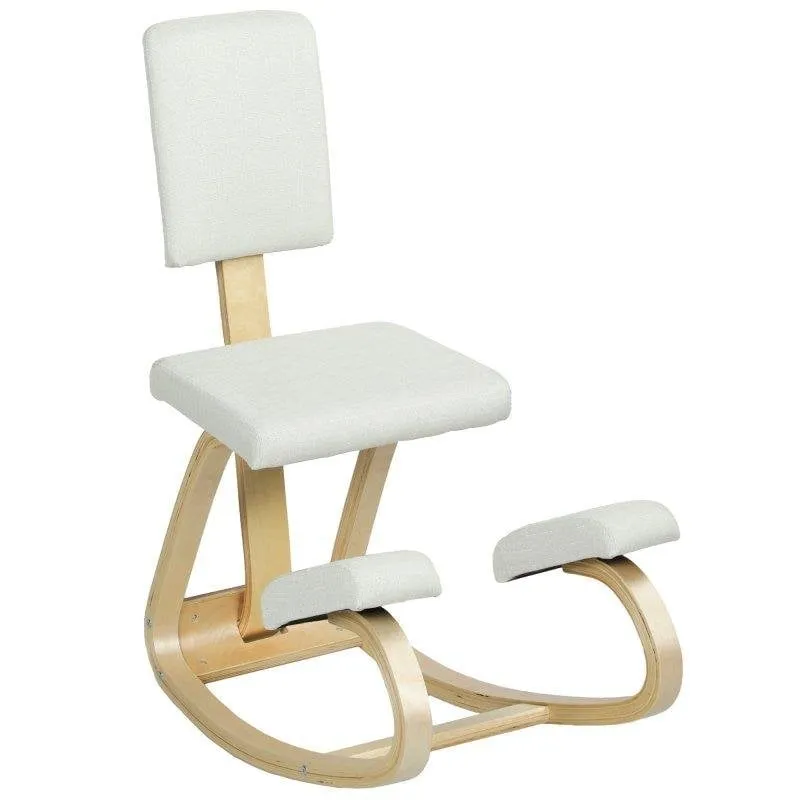 Sedia Ergonomica a Genou con Schienale Welltin 921-788V00CW Crema Legno - immagine 1