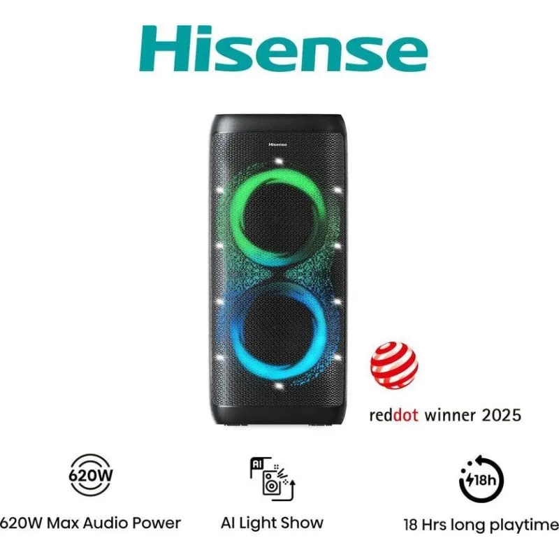 Altoparlanti Hisense Party Thunder wireless 620W con bluetooth 5.4 e LED - immagine 1