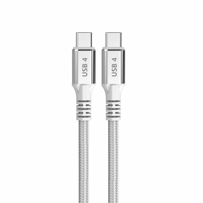 Cavo USB-C DCU Tecnologic USB4 Gen 2x2 240W 40Gbps 1,5m Bianco - immagine 1