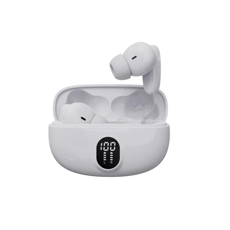 Auricolari Denver TWE-57W wireless Bluetooth 5.3 con controllo touch e microfono bianco - immagine 1