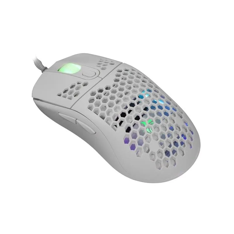 Mouse White Shark GALAHAD White USB 7200 DPI Ambidestro Bianco RGB - immagine 1