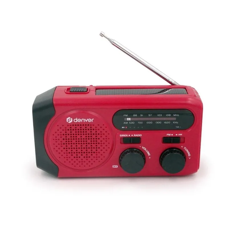 Radio portatile Denver SCR-2010MK2 AM/FM con energia solare e manovella - immagine 1