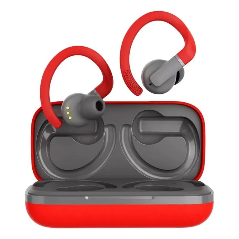 Auricolari CANYON OnRun 11 Sport Bluetooth 5.4 True Wireless Sportivi Grigio Rosso - immagine 1