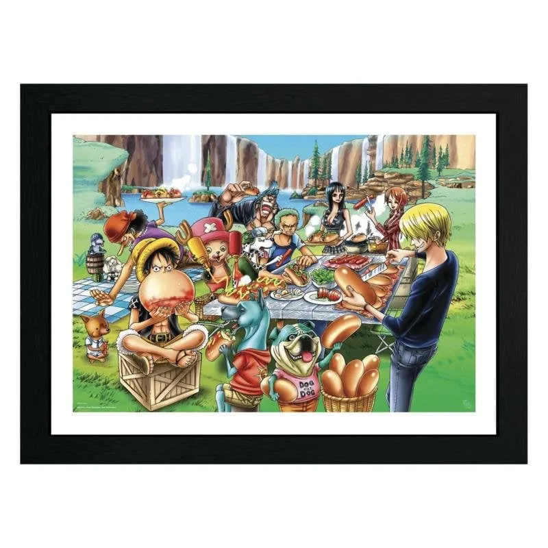 Poster ABYSTYLE One Piece Hot-Dog Party incorniciato 44 x 34 cm - immagine 1
