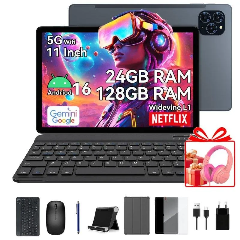 Tablet TABWEE T90 WiFi 11" 24GB 128GB Grigio con Teclado e Stylus Pen - immagine 1