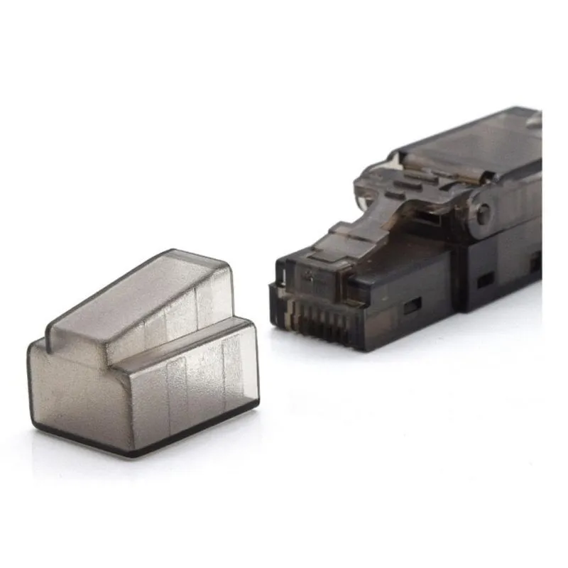 Connettore RJ-45 WP WPC-MDP-88-6AUP-TL Cat6a sans attrezzi nero trasparente - immagine 1
