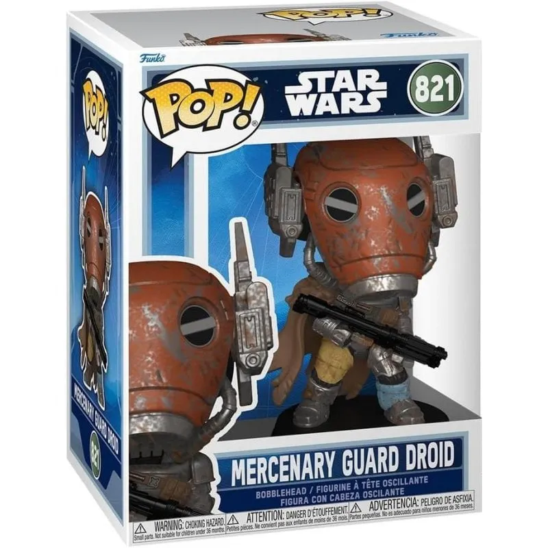 Figura Vinile Funko Pop Star Wars Mandalorian Grogu Mercenary Guard Droid Multicolore - immagine 1