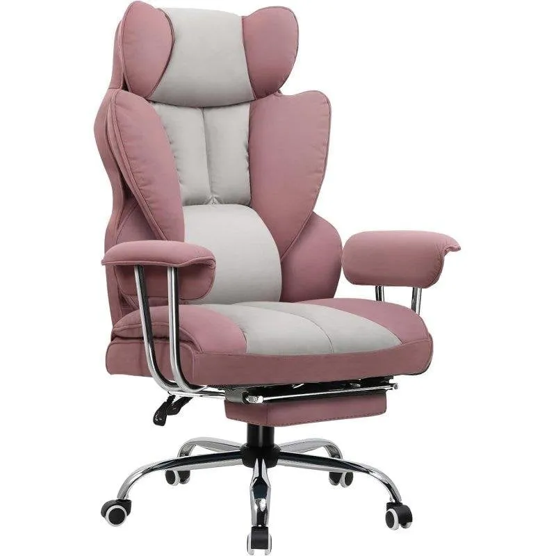 Sedia Gaming GTPLAYER Ergonomica Tela Rosa Poggiapiedi Telescopico - immagine 1