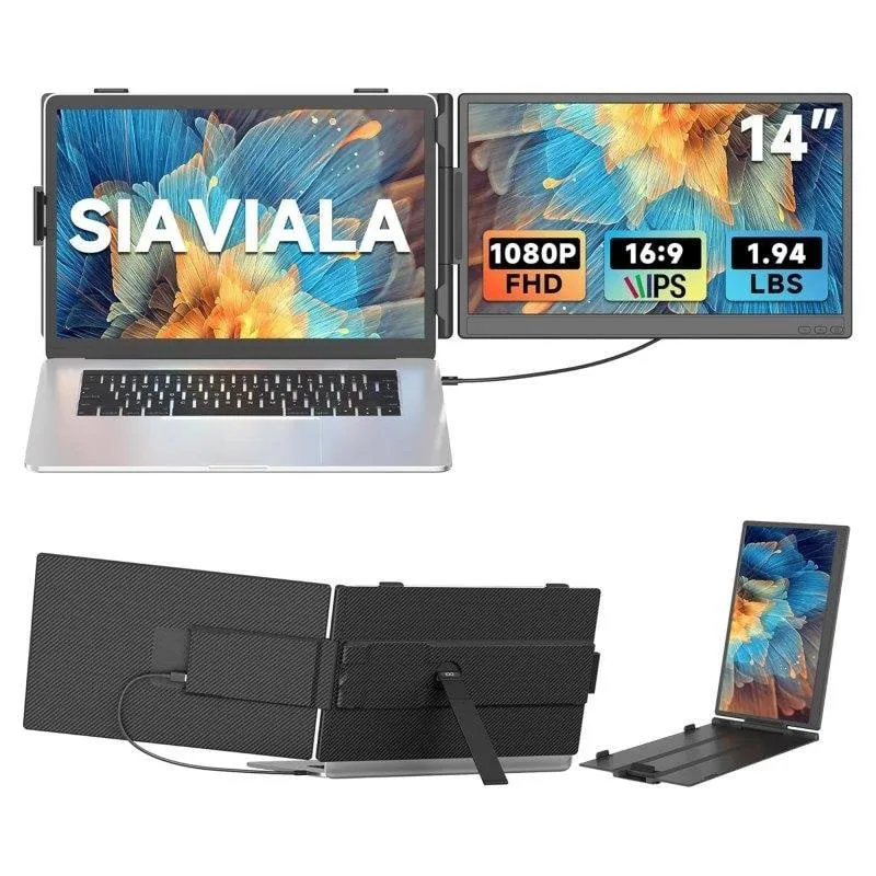 Monitor PC Siaviala Kx2 14" FullHD 60Hz IPS Portatile Multischermo USB-C HDMI - immagine 1