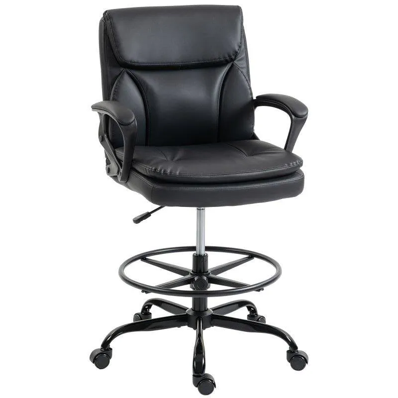 Sedia Welltin 921-971V00BK Ergonomica Girevole Altezza Regolabile Poggiapiedi 120 kg - immagine 1