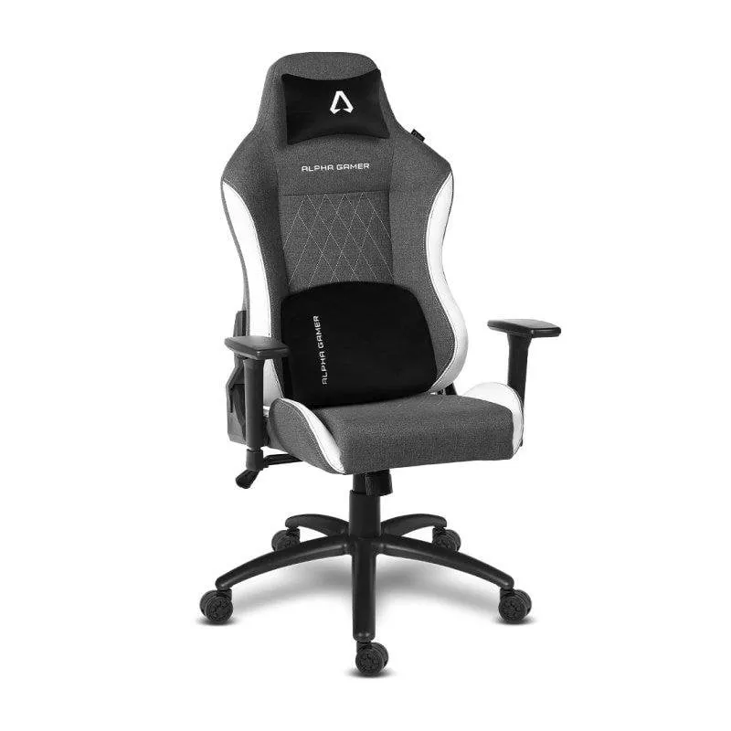 Sedia Gaming Alpha Gamer Gaia V2 Grigio Scuro Bianco Ergonomica 150kg - immagine 1