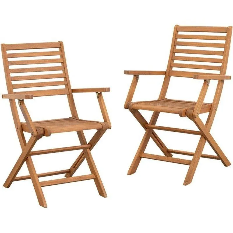 Sedia da giardino pieghevole in acacia effetto teak NO NAME - immagine 1