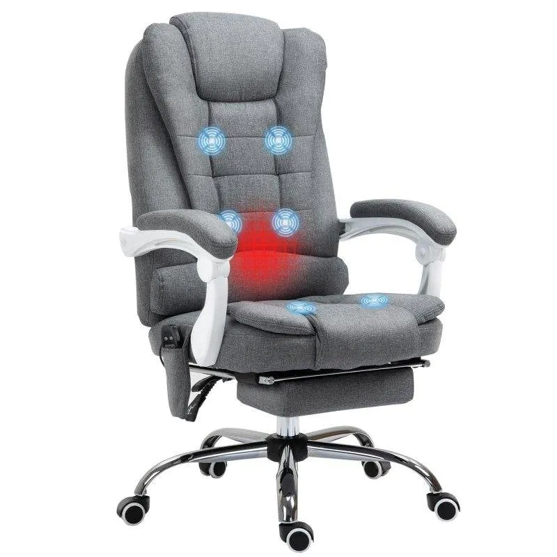 Sedia da ufficio Welltin 921-364V91GY massaggio riscaldamento grigia 120 kg - immagine 1