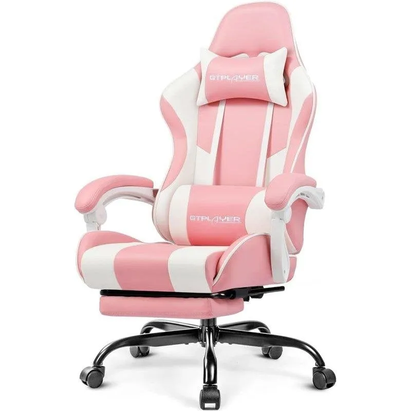 Sedia Gaming GTPLAYER Poggiapiedi Massaggio Lombare Reglabile - immagine 1