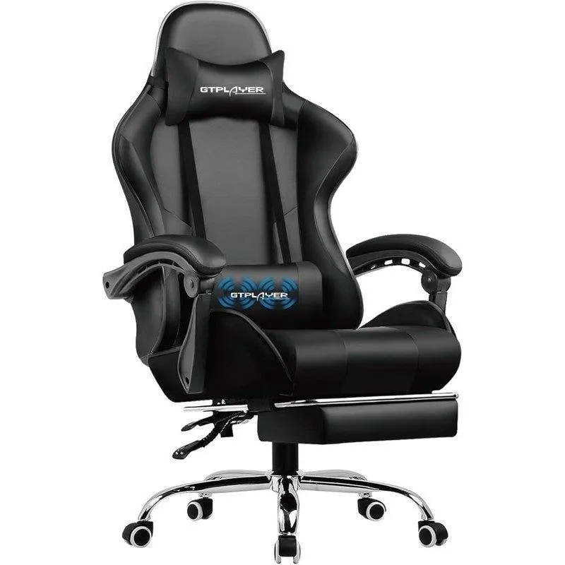 Sedia Gaming GTPLAYER Ergonomica con Poggiapiedi e Massaggio USB - immagine 1