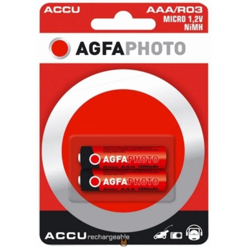 Pila AGFAPHOTO NiMH Micro AAA 1000 mAh 1,2 V 2 pezzi - immagine 1
