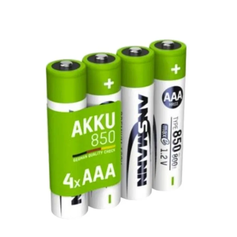 Batteria ricaricabile Ansmann NiMH AAA 800 mAh confezione 4 pezzi - immagine 1