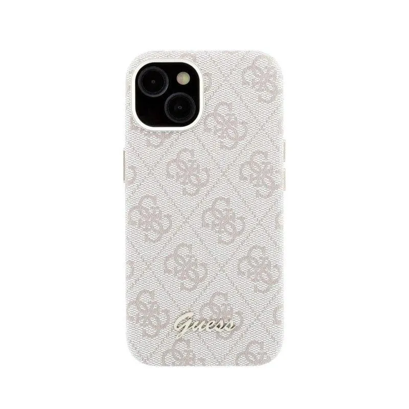 Custodia per cellulare Guess Polipelle Rosa con logo in rilievo per iPhone 14 MagSafe - immagine 1