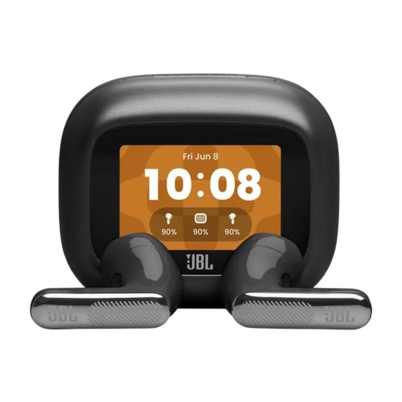Auricolari JBL Live Flex 4 wireless Bluetooth con cancellazione rumore, microfono e IP54, neri - immagine 1