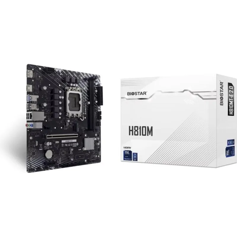 Scheda Madre Biostar H810MTE 2.0 Intel H810 LGA1851 DDR5 Micro ATX Audio 7.1 - immagine 1