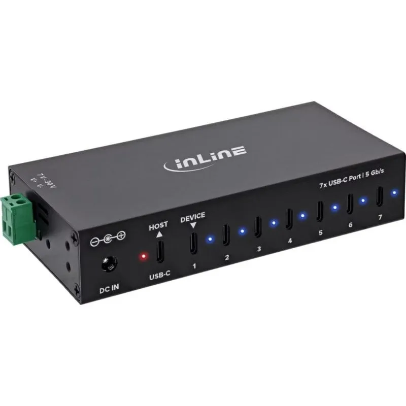 Hub InLine 7 porte 5 Gbps USB-C modello 35396E con ricarica 48 W - immagine 1