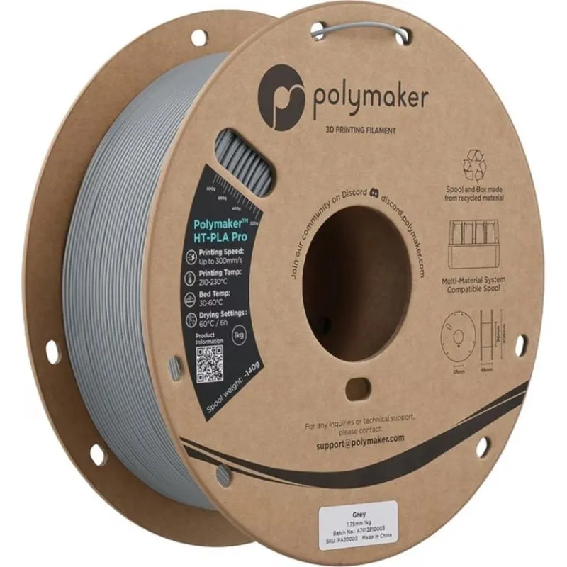 Filamento PLA Polymaker PA20003 Grigio 1,75 mm Bassa Emissione CO₂ 1 kg - immagine 1