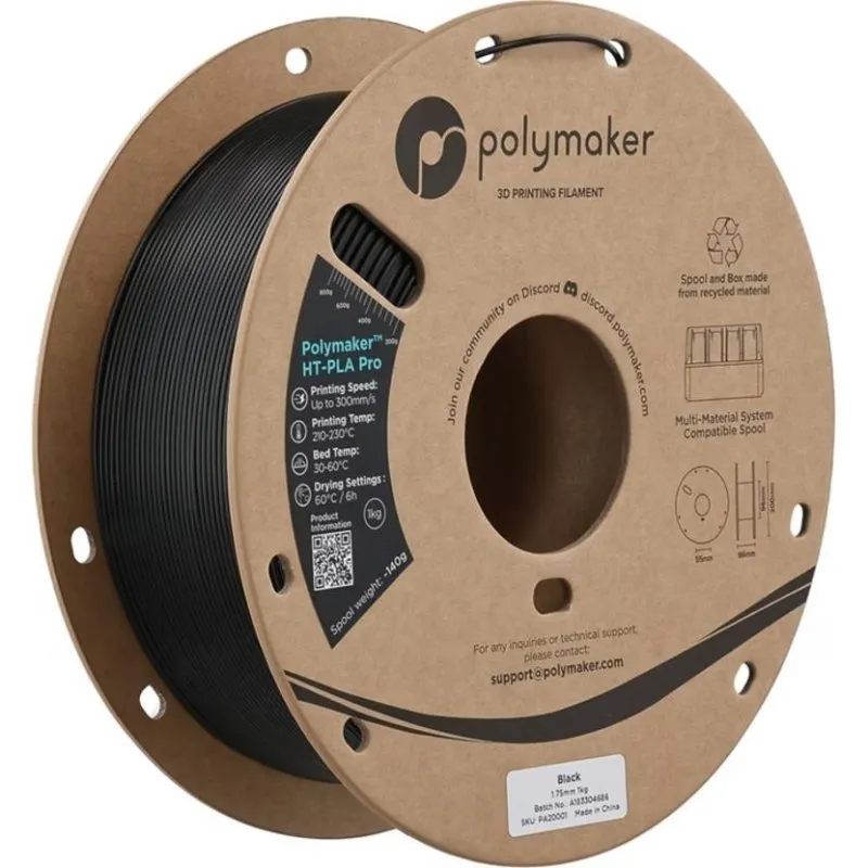 Filamento PLA Polymaker PA20001 Nero 1 kg per stampa 3D - immagine 1