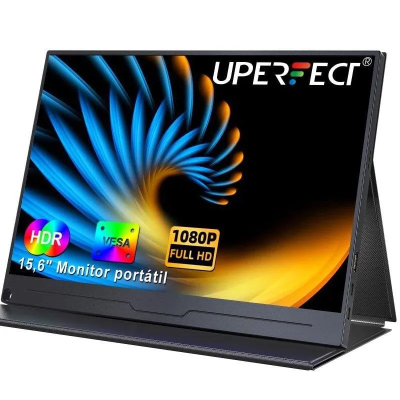 Monitor PC Uperfect 15.6" FullHD 60Hz IPS 100% sRGB Portatile VESA 8ms - immagine 1