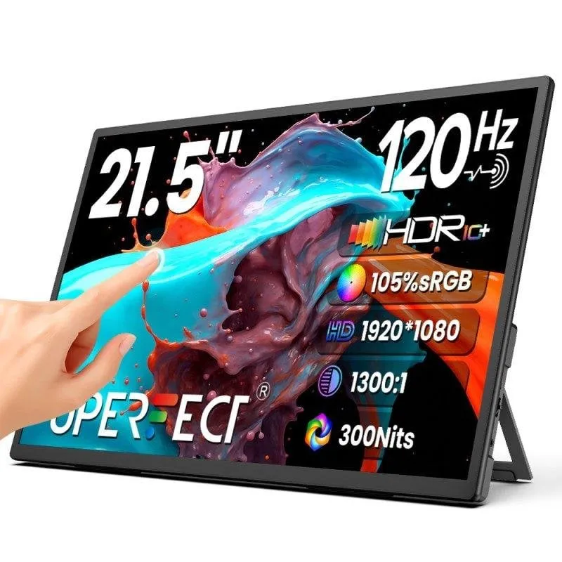 Monitor PC Uperfect 21,5" FullHD 120Hz IPS Touch HDR USB-C HDMI - immagine 1
