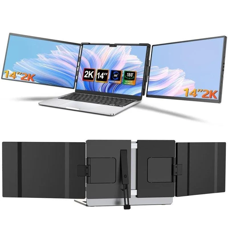 Monitor PC Uperfect Dual 14" QHD+ 60Hz IPS Doppio Rotante Portatile USB-C HDMI - immagine 1