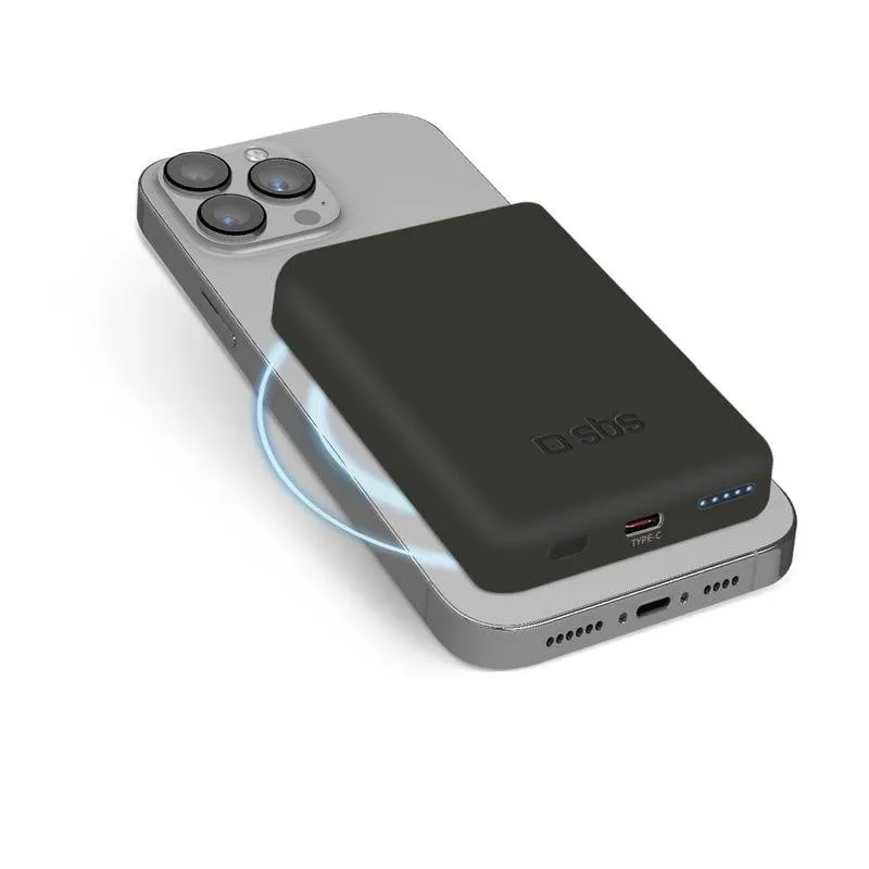 Batteria esterna SBS 5000 mAh Ricarica MagSafe Noire - immagine 1