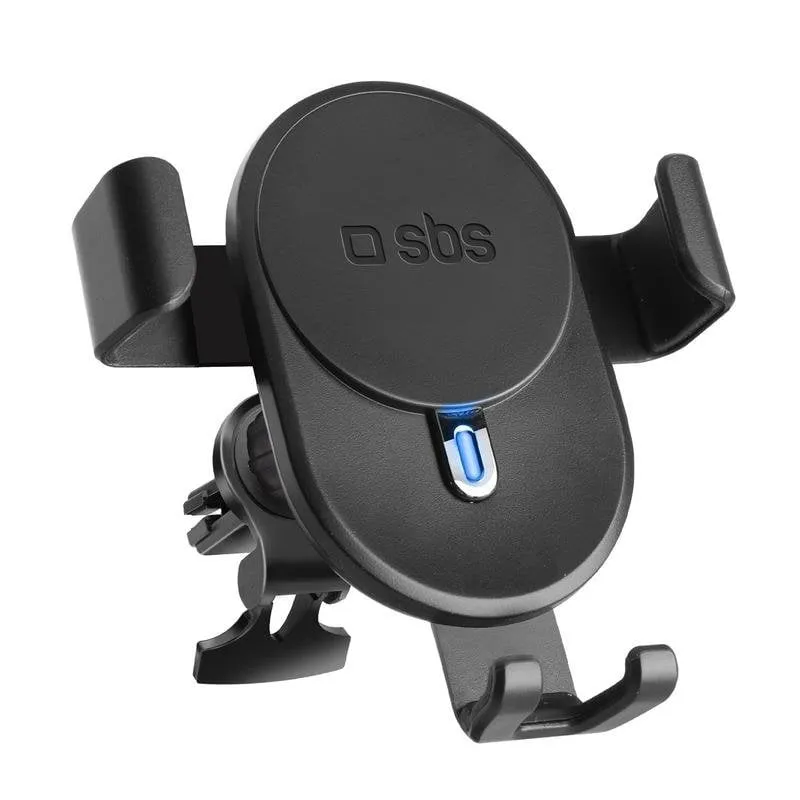 Supporto smartphone SBS TESUPWIR10CLIPSTG ricarica wireless auto pieghevole nero - immagine 1
