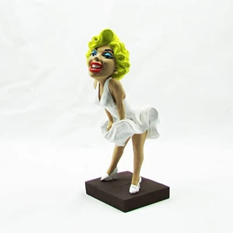 Figura Marilyn Monroe Artigianale 20 cm Resina Dipinta a Mano - immagine 1