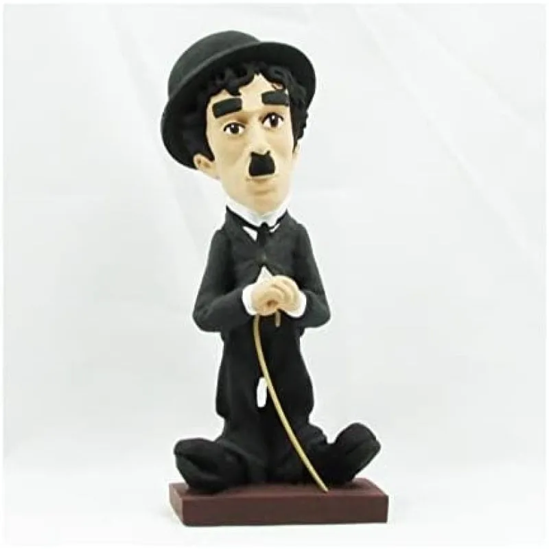 Statua Artigianale Charlie Chaplin Resina 20 cm Dipinta a Mano - immagine 1