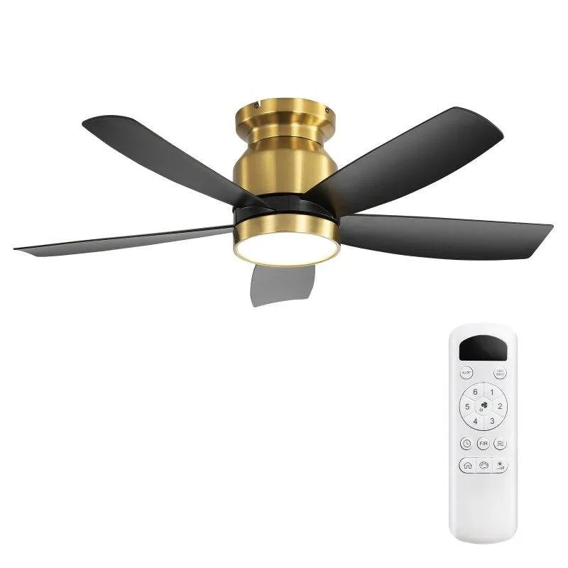 Ventilatore da Soffitto con Luce Welltin EU-KBS-42K030-BG-DC-ABS-BK 42'' 6 Velocità Motore DC Silenzioso Telecomando - immagine 1