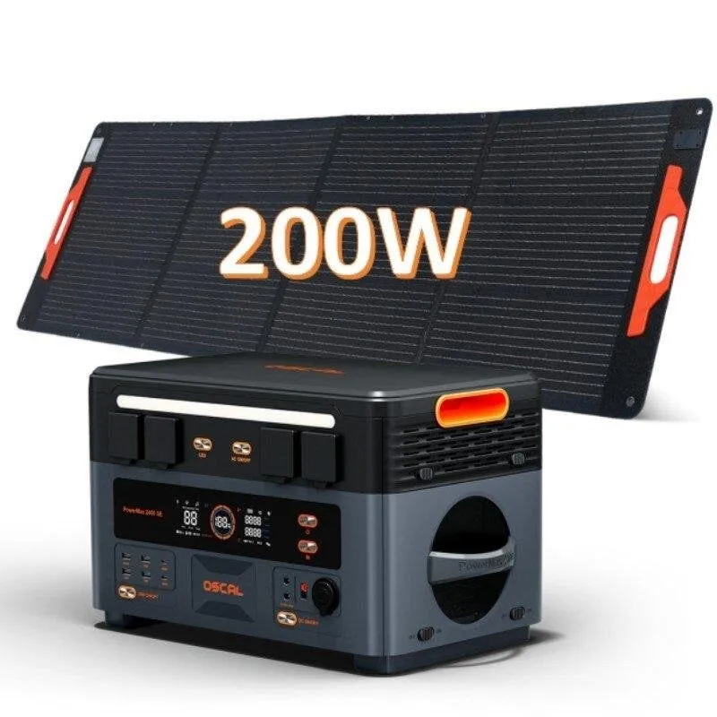 Stazione di energia Oscal Powermax 2400SE 2016Wh 4 porte AC 6 USB Batteria LiFePO4 App Controllo - immagine 1