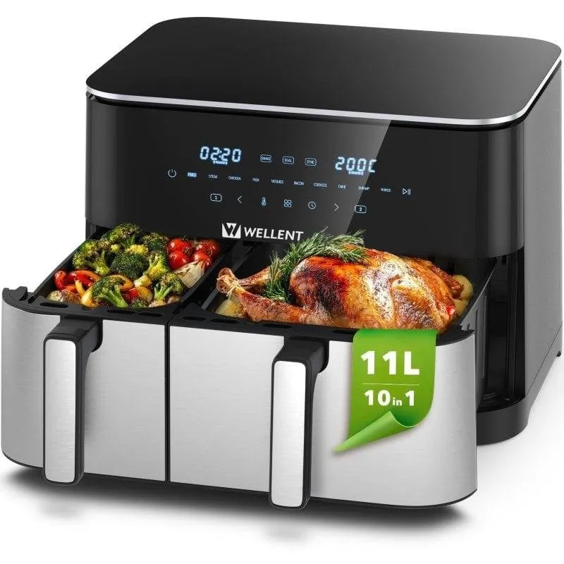 Friggitrice ad Aria WELLENT XXL 11L 2600W Doppio Compartimento Dual Zone - immagine 1