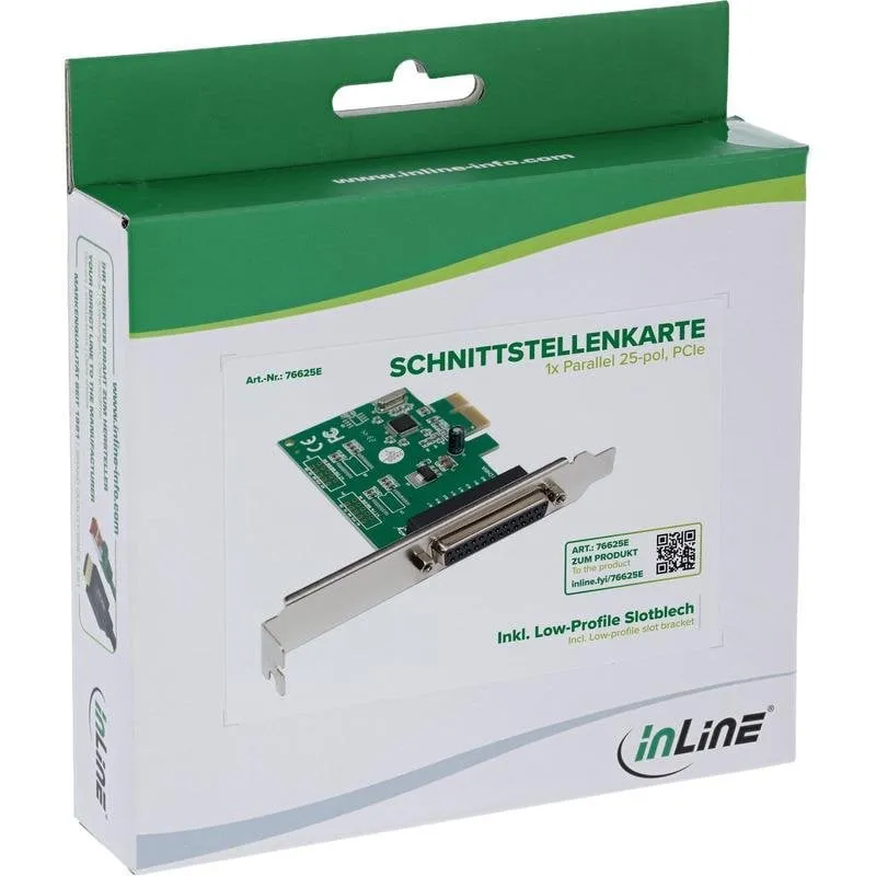 Scheda PCIe InLine 76625E Parallela DB25 Profilo Basso Bidirezionale - immagine 1