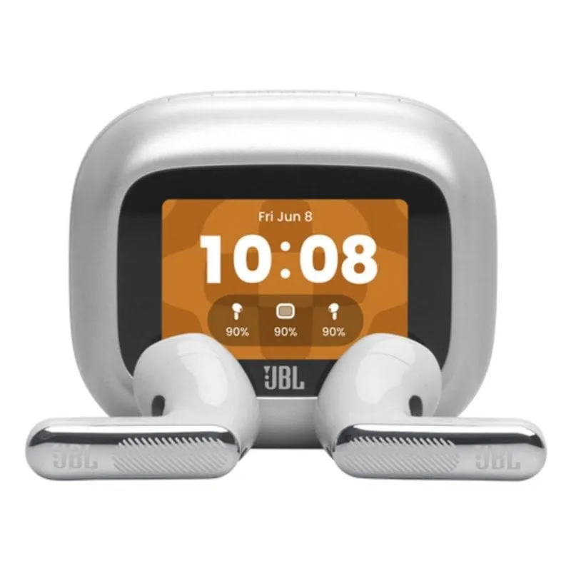 Auricolari JBL Live Flex 4 wireless Bluetooth con cancellazione rumore e IP54 argento - immagine 1