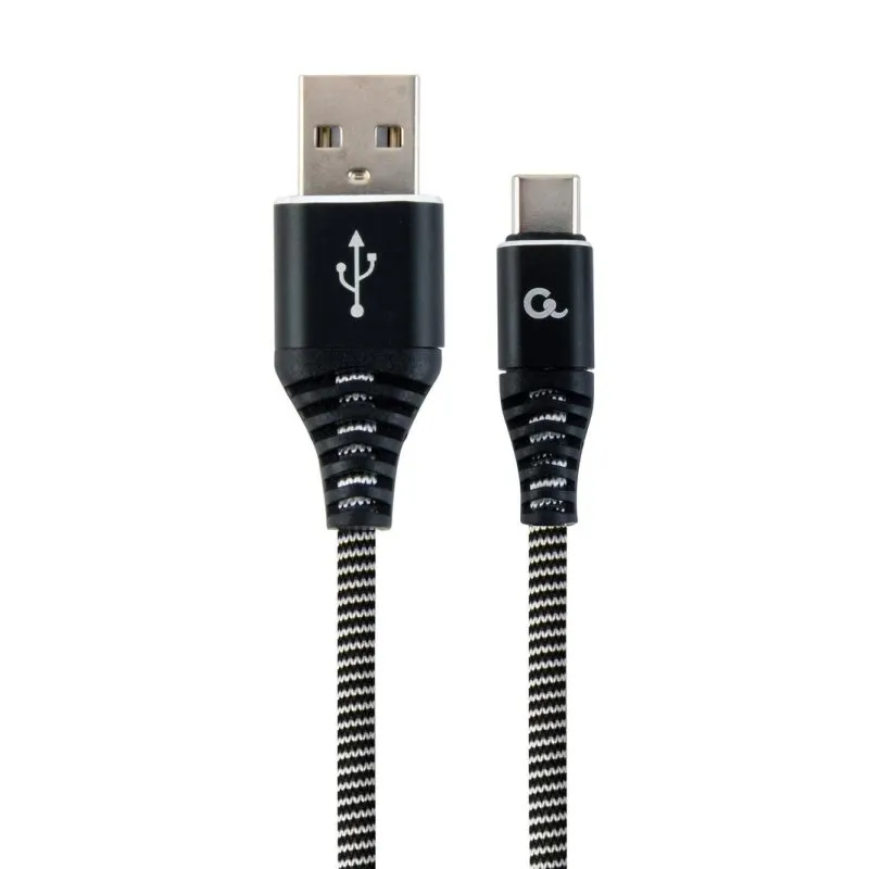Cavo USB Gembird CC-USB2B-AMCM-2M-BW 2 m USB A a USB C intrecciato cotone - immagine 1
