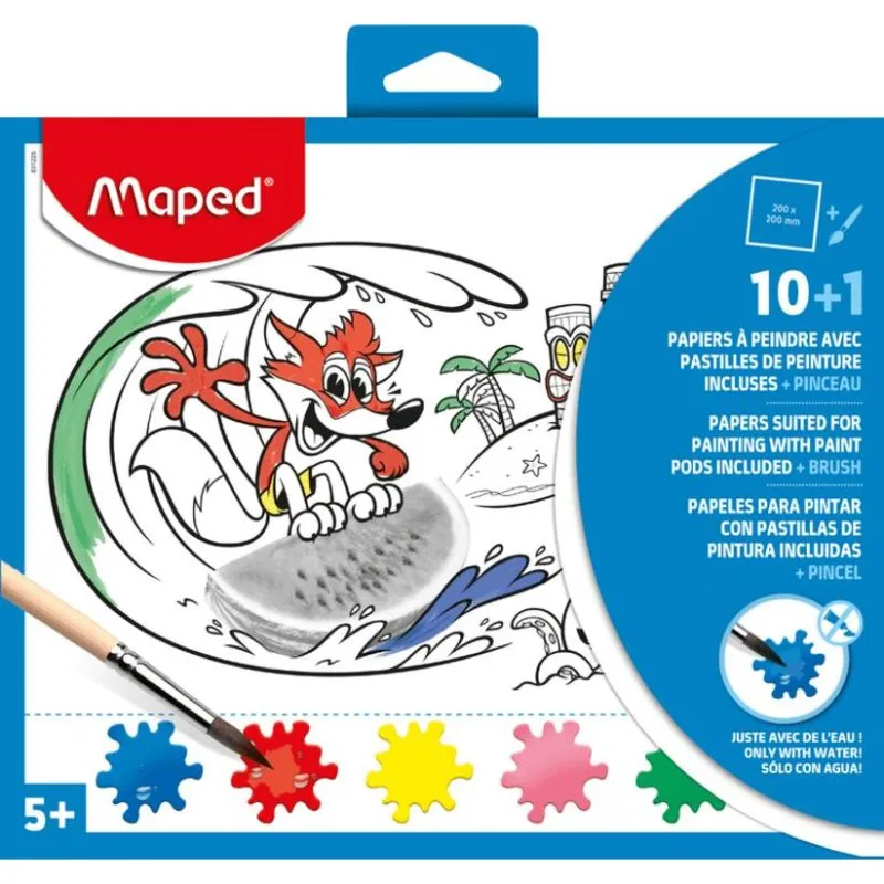 Set Pennelli Maped 831225 per Bambini con 10 Fogli di Carta - immagine 1