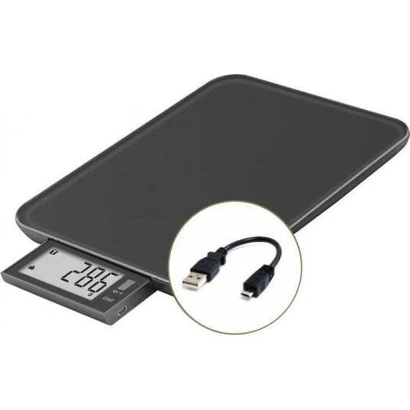 Bilancia da cucina Little Balance Slide 10 10 kg vetro temperato USB - immagine 1