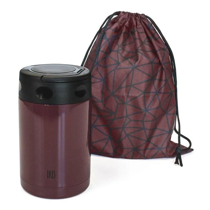 Termos Iris Colored 0.5L Doppia Parete Tappo Isolante Burdeos - immagine 1